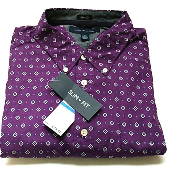 TOMMY HILFIGER NWT SLIM FIT BUTTON DOWN SHIRT  XL - Picture 8 of 8